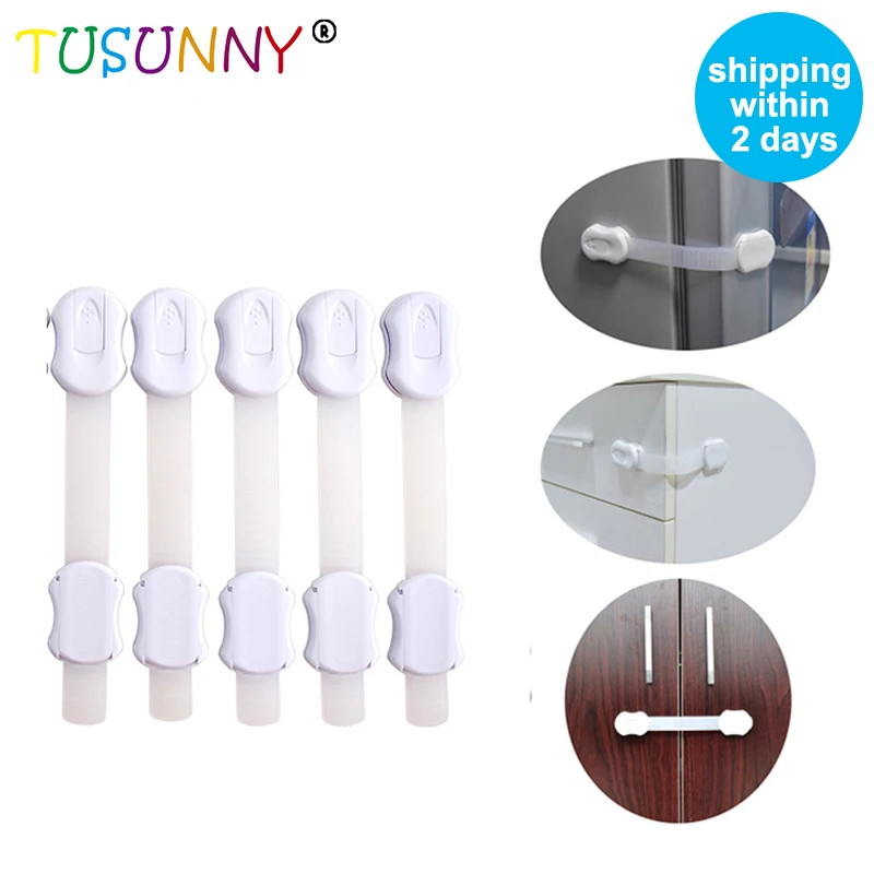 TUSUNNY 6 Pcs Wholesale Popular Safety Lock Child Baby, Adjustable Door Baby Safety Cabinet Locks