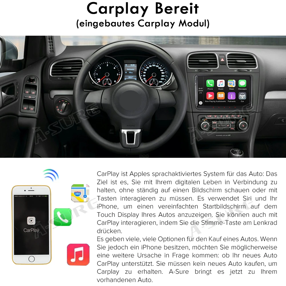 A Sure 9 дюймов 8 ядро 64 ГБ ROM Android AutoRadio GPS навигация для Volkswagen VW Polo Tiguan Golf 5 6 Passat b6 Caddy T5