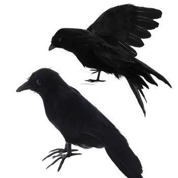

Artificial Crow Blackbird Raven Prop Decor For Halloween Display Event Party Home Bar Decoration Supplies Gift