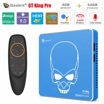

Beelink GT-King Pro Hi-Fi Lossless Sound TV Box with Dolby Audio Dts Listen Amlogic S922X-H Android 9.0 4GB 64GB 4K Media Player