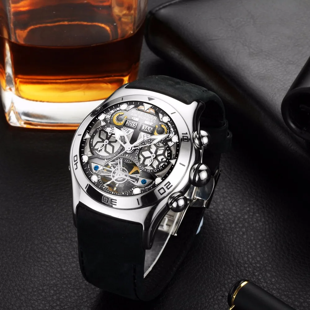 

Reef Tiger/RT Men's Sport Watches Fashion Skeleton Waterproof Tourbillon Automatic Mechanical Watch Relogio Masculino+Box RGA703