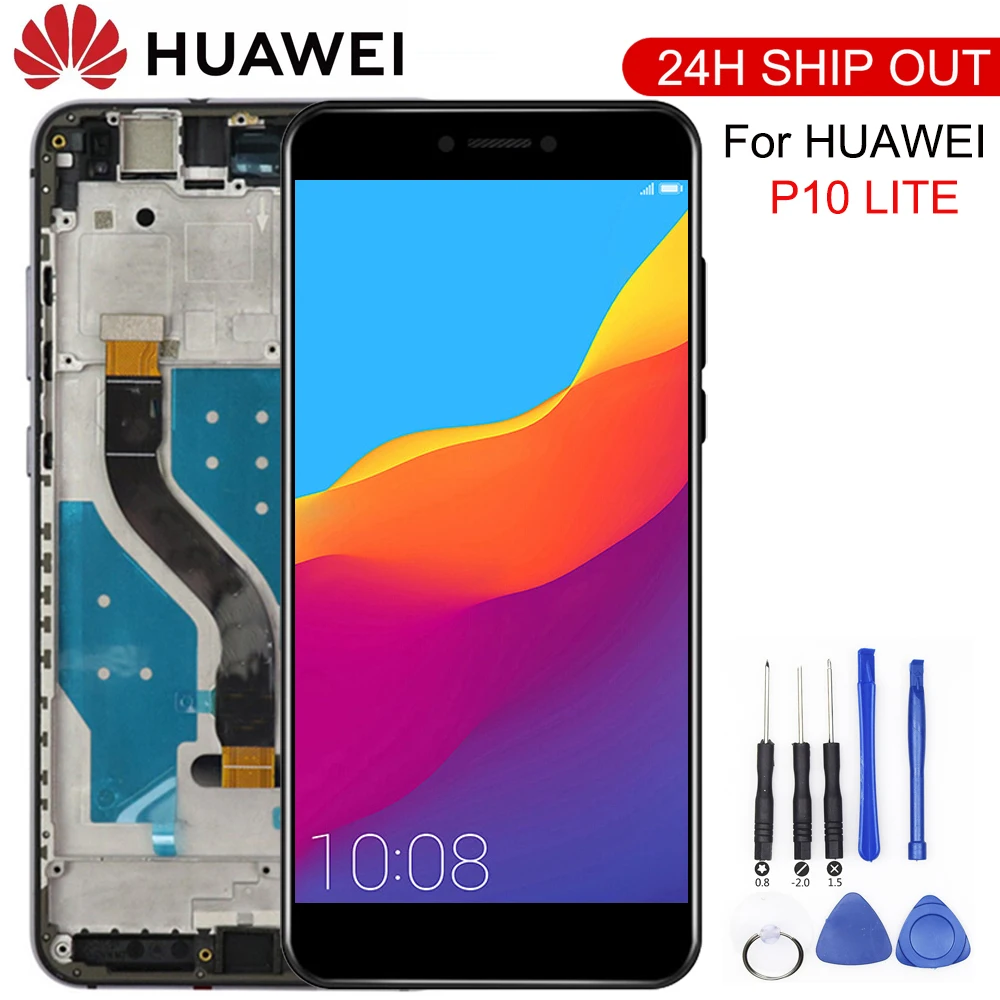 ЖК-дисплей 5 2 дюйма для HUAWEI P10 Lite сенсорный экран с рамкой ЖК-экран was-lx1 was-lx1a Nova |