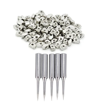 

5Pcs 900M-T-LI 0.8Mm Point Diameter Soldering Solder Iron Tips & 100Pcs M5X10X6 for 20/30 Series Slot T-Nut