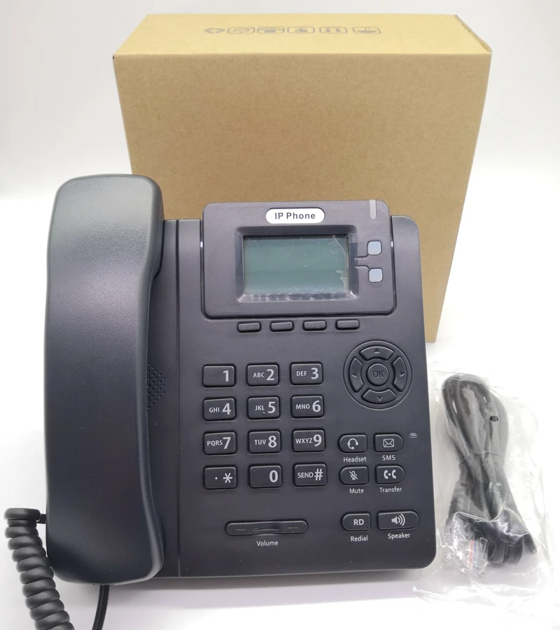 IP Phone with 2 SIP Lines VOIP SIP Phone Support POE for IP PBX
