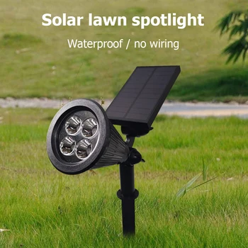 

4LED Solar Spotlight Outdoor Garden Wall Lamp Community Garden Road Path Decorative Lighting Waterproof Landscape Patio Decor