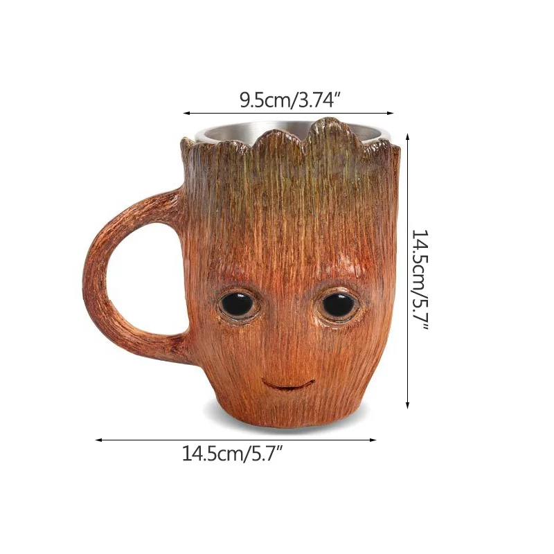 Strongwell Baby Groot кружка для кофе из нержавеющей стали 3D стерео Дерево человек Marvel кукла Грут галактика Мстители фигурка дети мультфильм