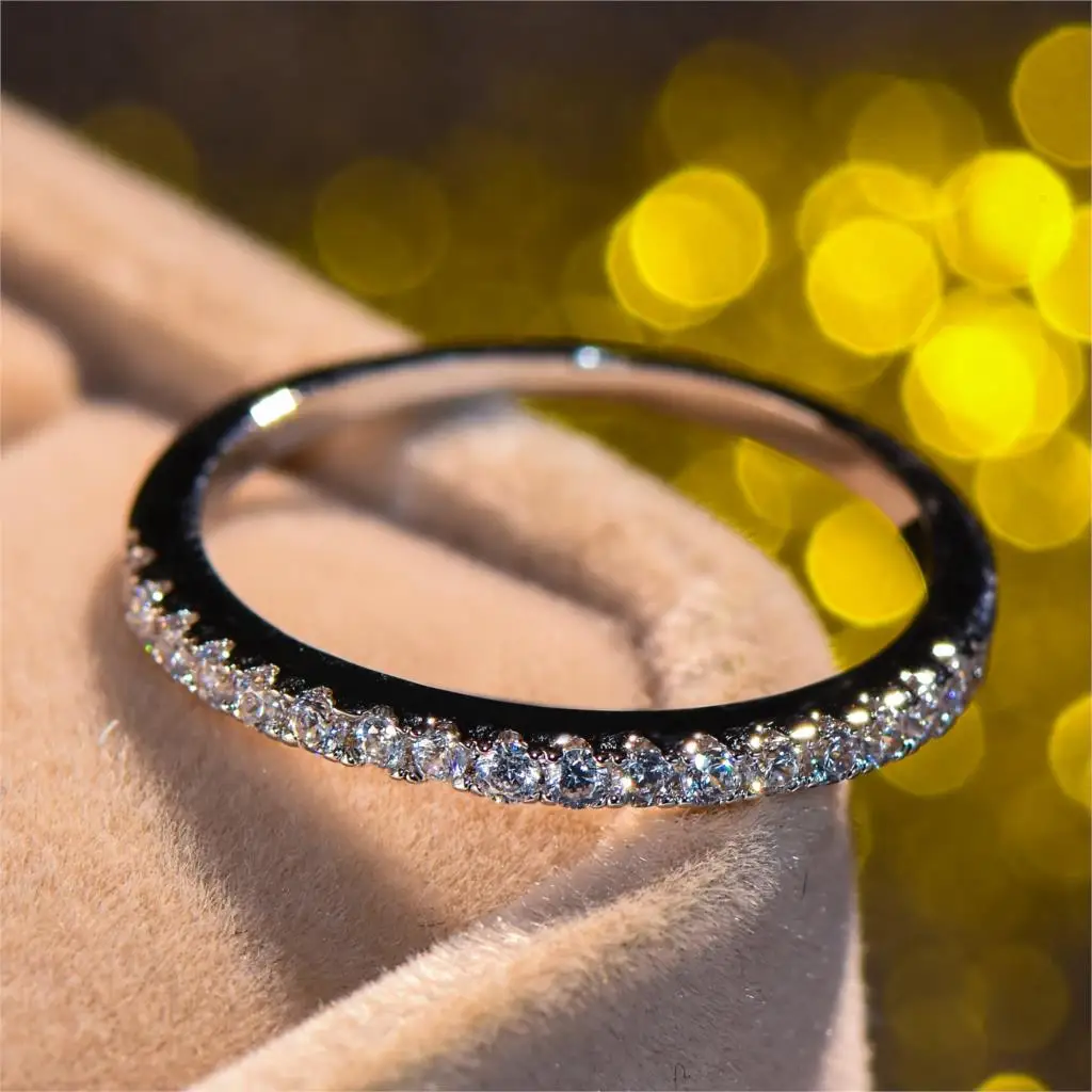 Роскошный женский маленький фианит каменное кольцо модное серебряное золото свадебные ювелирные изделия обещают обручальные кольца для влюбленных женщин