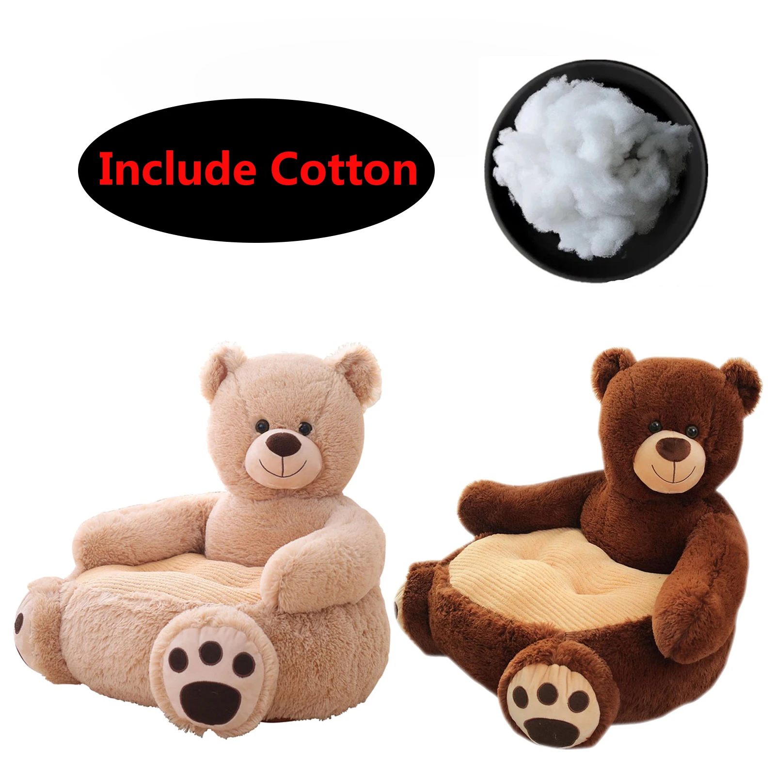 Newborn Baby Sofa Support Seat Plush Chair Learning To Sit Comfortable Toddler Nest Puff Washable with Filler Cradle | Мать и ребенок
