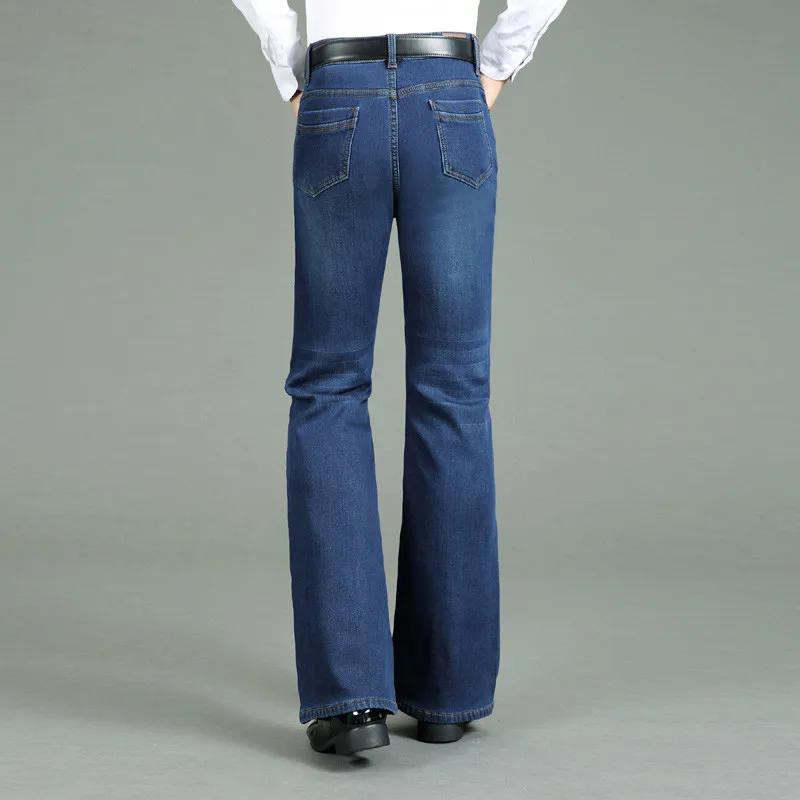 Джинсы мужские зимние мужские толстые Рогатые джинсы теплые утолщенные Плюс Бархатные расклешенные брюки микро роговые эластичные синие джинсы Размер 28-38