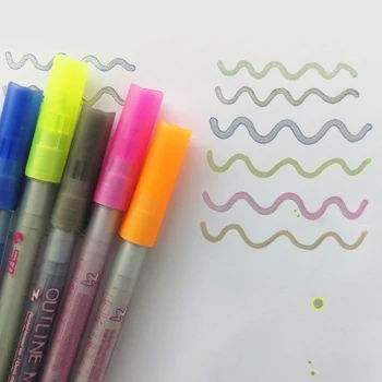 

STA 6 Colors/Set Multifunctional Silver Border Glare Colorful outline marker Pen DIY Photo Album Graffiti Markers Painted