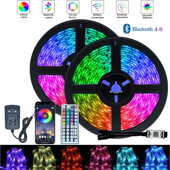 

5050 LED Strip Light Bluetooth Controller Waterproof Background Night light Decoration Ribbon Flexible Strips Lamp Decor String