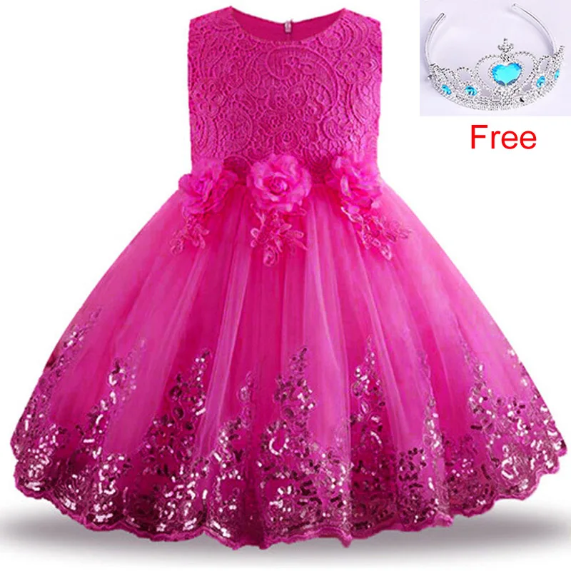 Свадебное платье с цветочным узором для девочек; детское вечернее платье принцессы; Детские платья для девочек; Карнавальный костюм для детей 8, 10, 12 лет - Цвет: Rose
