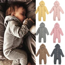 Barboteuse à manches longues pour bébés, combinaisons en coton à rayures pour garçons et filles, nouvelle mode d'automne 