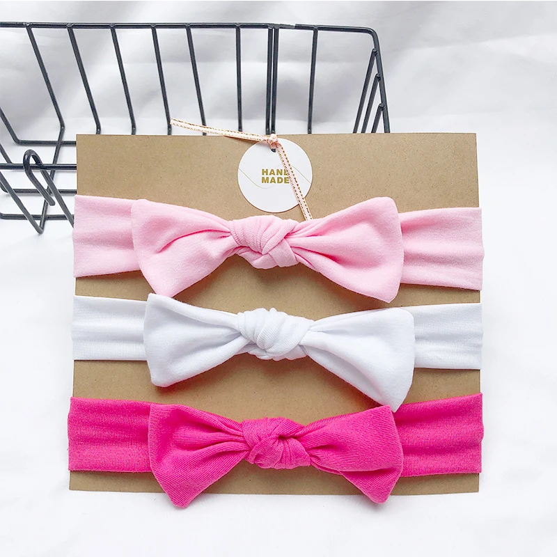 baby accessories clipart 3pcs/lot Dot/stripe/Print Flower Cartoon Bow Elastic Headbands Toddler Turban Hair Band Baby Girl Bows Hair Accessories Baby Accessories discount
