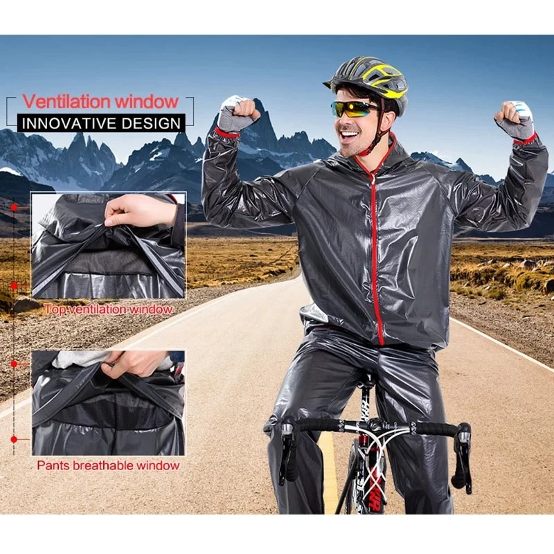 Long Sleeve Reflective Waterproof Raincoat Jackets Rainwear Coat Poncho For Cycling Ciclismo Jaqueta Masculina Breathable Jersey
