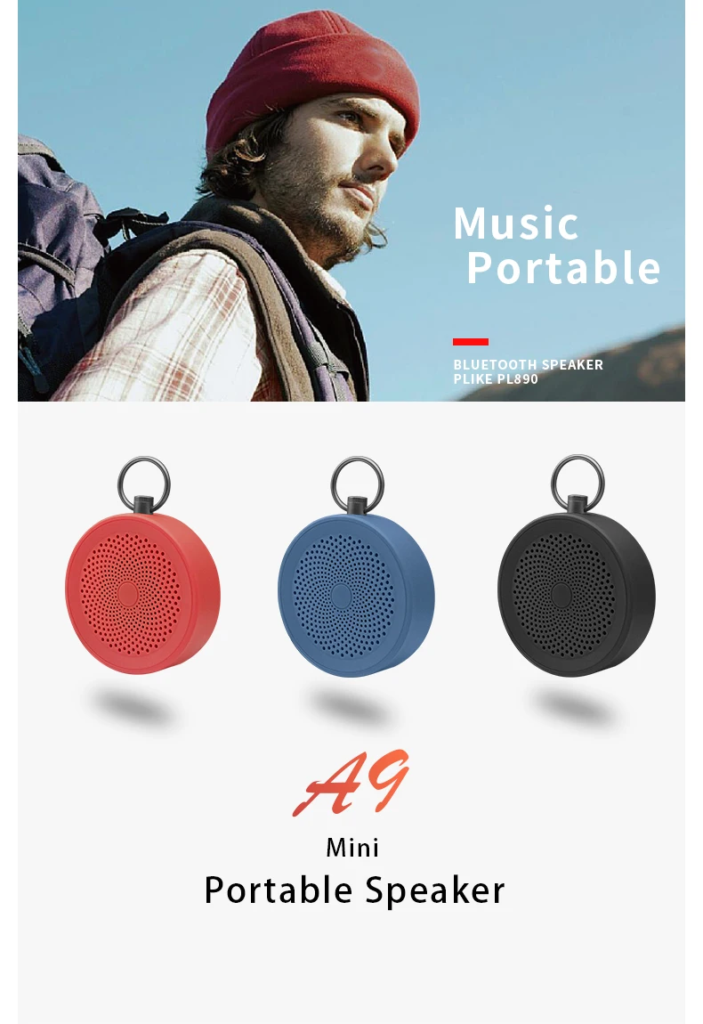 ABDO A9 Мини Bluetooth динамик Мода стерео Бас Сабвуфер громкой связи портативный пластиковый Bluetooth динамик свет Саундбар