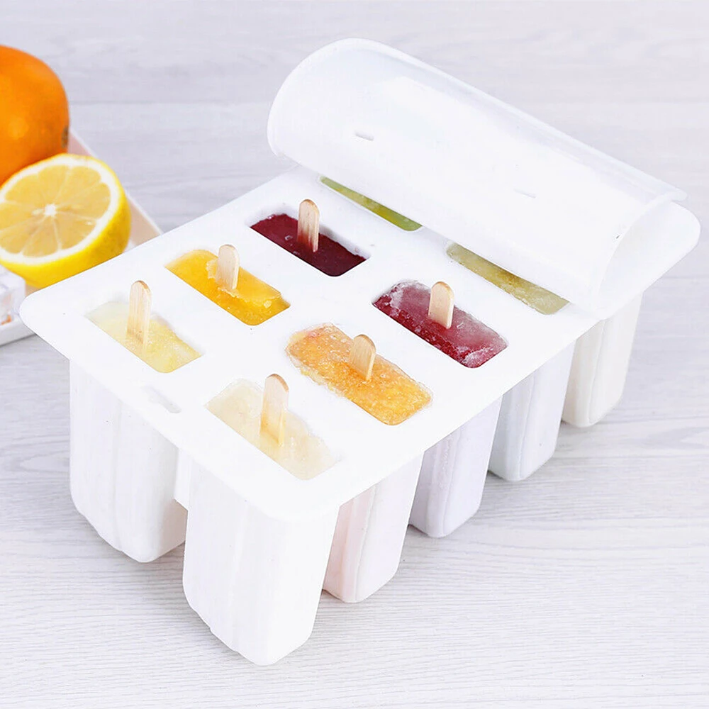 10 ячеек DIY Мороженое силиконовые формы для Фруктового мороженого на палочке формы с палочками толстый материал кухня мороженое инструменты для приготовления пищи