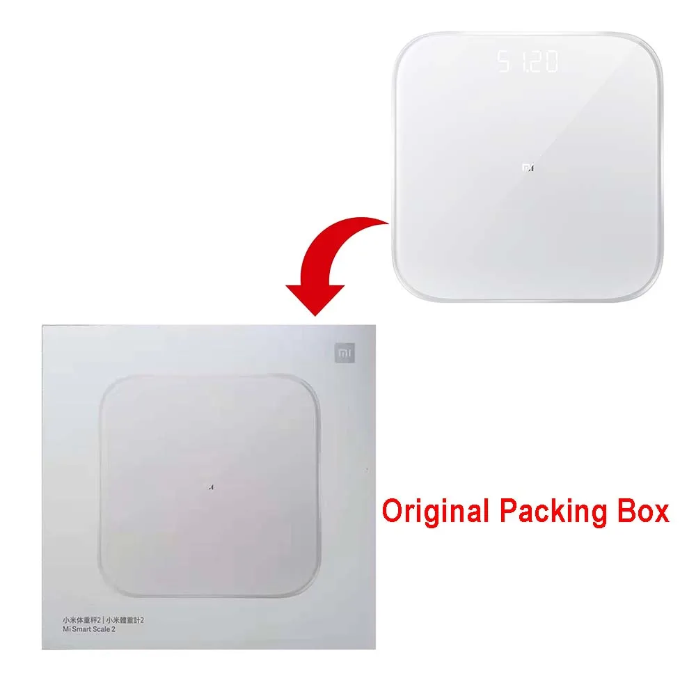 Новинка, Xiaomi, умные весы, 2, баланс здоровья, Bluetooth 5,0, цифровые весы, Поддержка Android 4,3, iOS 9, приложение Mifit - Цвет: Include Package
