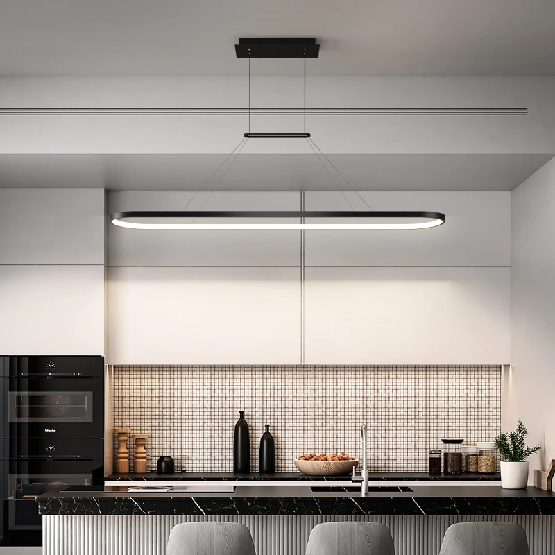 Современная круглая потолочная Подвесная лампа черная люстра с дистанционным