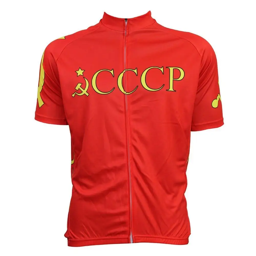 Красный Красный CCCP свитер kuthlu русский с коротким рукавом велосипед рубашка футболка мотоцикл для кросса наружная Толстовка - Цвет: Красный