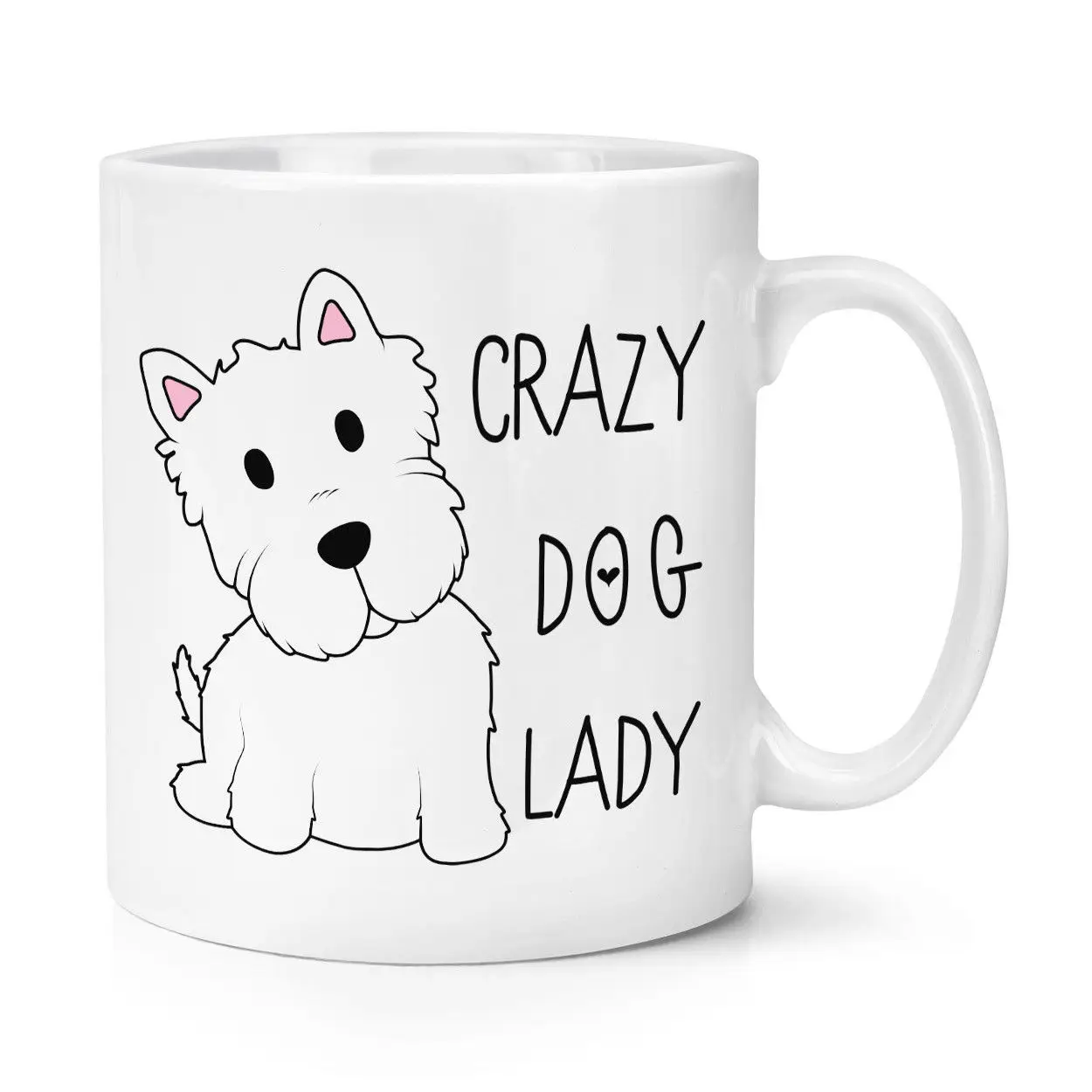 

Crazy Dog Lady 11oz Mug Cup with Stirring Spoon - Animal Funny Dogs Terrier Pet Puppy