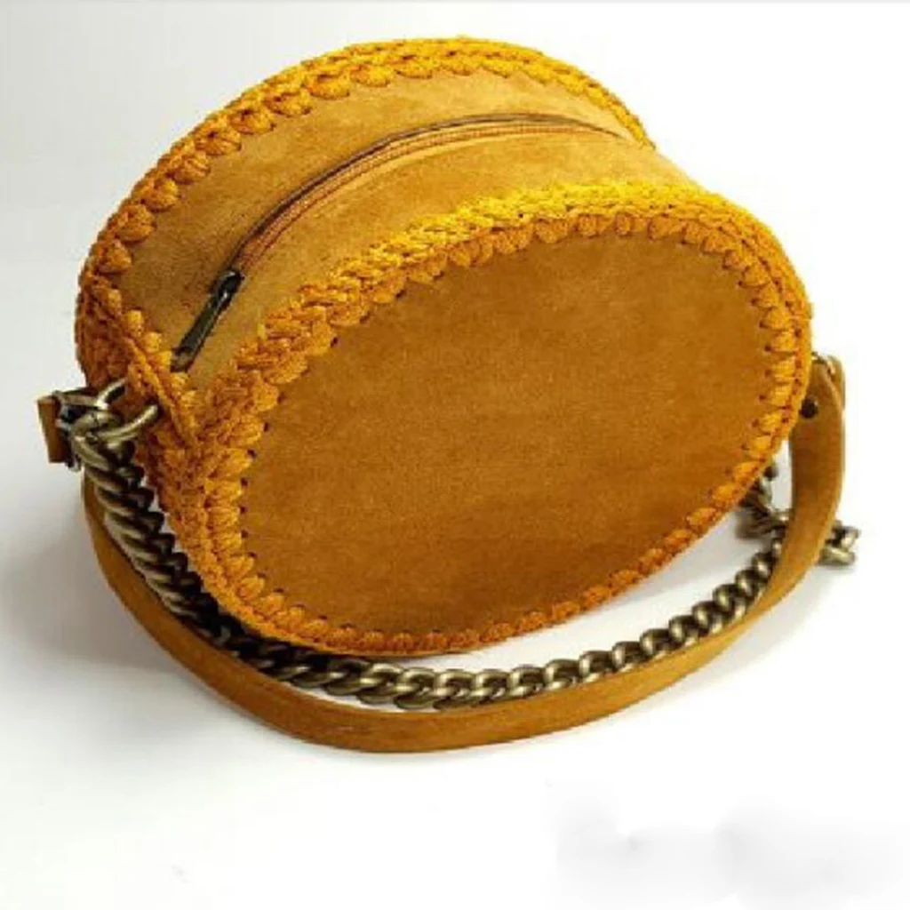 PU Leather Crochet Bag Bottom Zip Closure Cross Body Bag Making Supplies