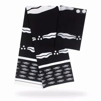 

Black and white Imitated silk fabric African print fabric 6 yard African fabric Nigerian Ankara fabrics ankara African tissu wax