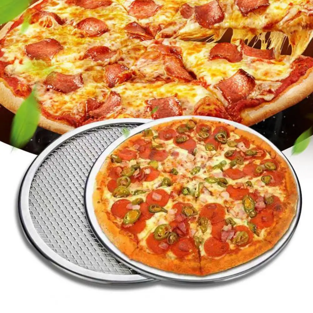 Durable Pizza Baking Tray Scratch Resistant Pizza Pan Non-stick Round Heat-resistant Baking Tray