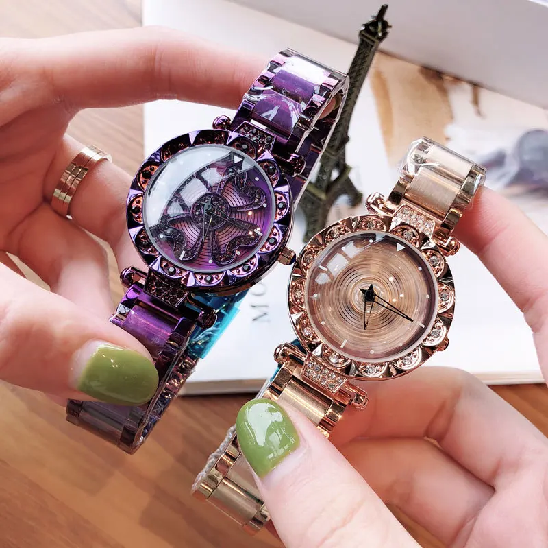 VOHE модные женские часы с золотыми цветами и стразами, роскошные повседневные женские кварцевые часы Relogio Feminino