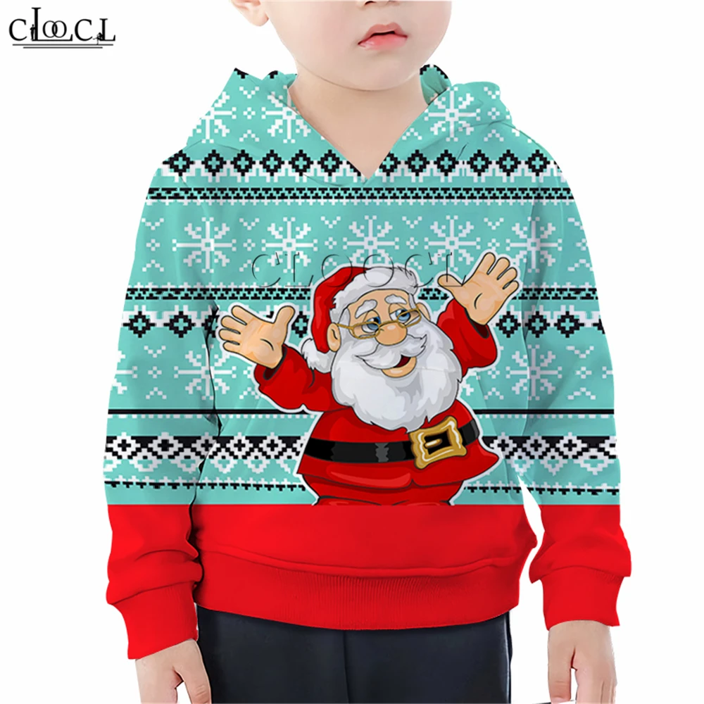  Merry Christmas Boy Girl Children T Shirts Print Jingle Bell Xmas Santa Claus Sweatshirt Cartoon 3D