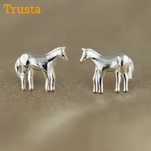 Trusta Drop стерлинговые серебряные ювелирные изделия женские модные крошечные милые серьги-гвоздики с животными подарок на день рождения для девочек DS91