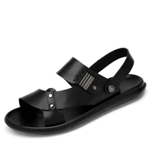 Роскошные кожаные сандалии; Мужские сабо; обувь болотная; уличные мужские сандалии; летние шлепанцы; садовая обувь; новые красивые мужские сандалии; Sandalias Hombre