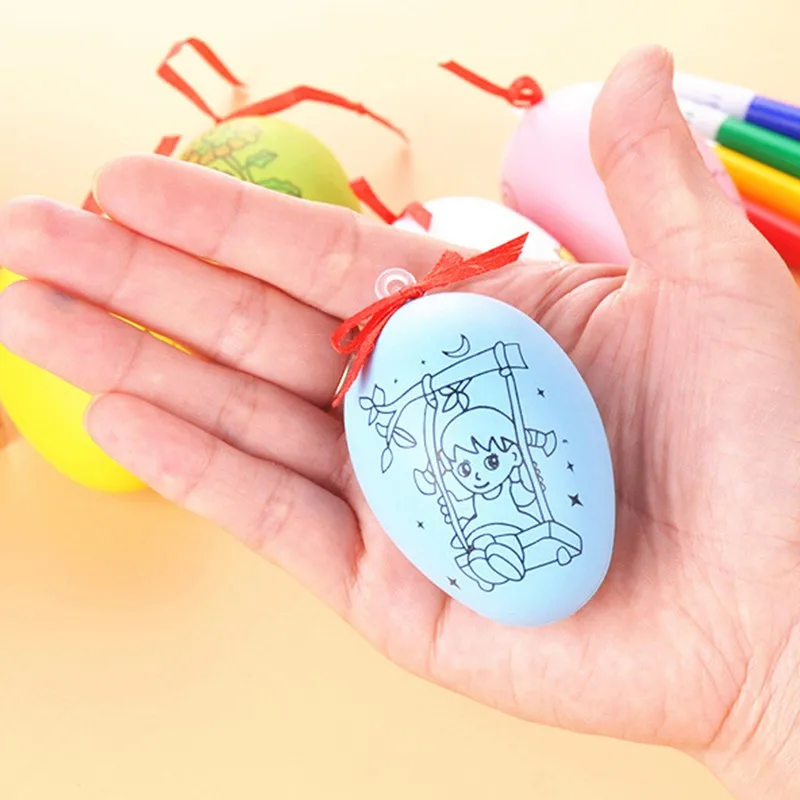 Пасха DIY ручная роспись цвет ing Egg ручная работа мультфильм окрашенная вручную окрашенная яичная скорлупа игрушка шаблон и цвет случайный