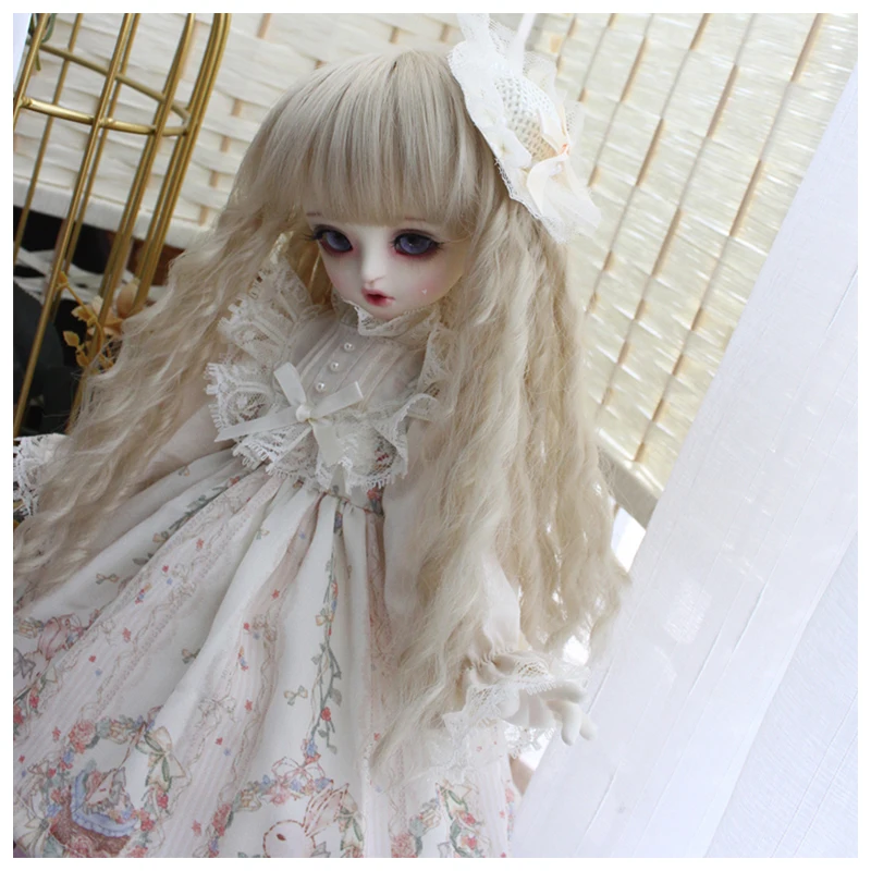 Кукольное платье 1/4 1/6 шарнирное с принтом + повязка для волос blyth BJD женское