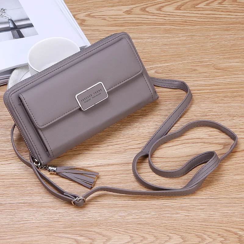 Для женщин ZipperHandbagLarge Ёмкость цепи BagFashion длинные PurseMobileBag2019 - Color: Gray