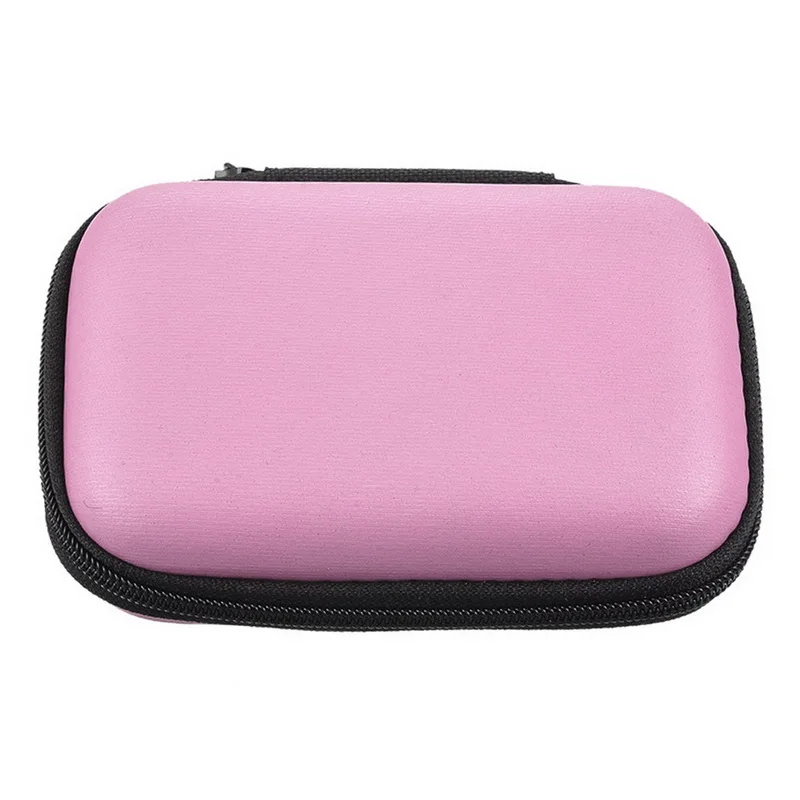 Дорожный Чехол для переноски 7,5x7,5x3,5 см, черный контейнер для монет, органайзер, Eva, коробка для хранения наушников, Bluetooth, коробка для хранения наушников - Цвет: 12x8.5x4cm pink