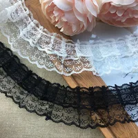 Buy 4.8CM Wide Hot Modern Embroidery Flower Lace Fabric Trim Ribbon Sewing Applique Collar Ruffle Craft Wedding Guipure Decor  Online
