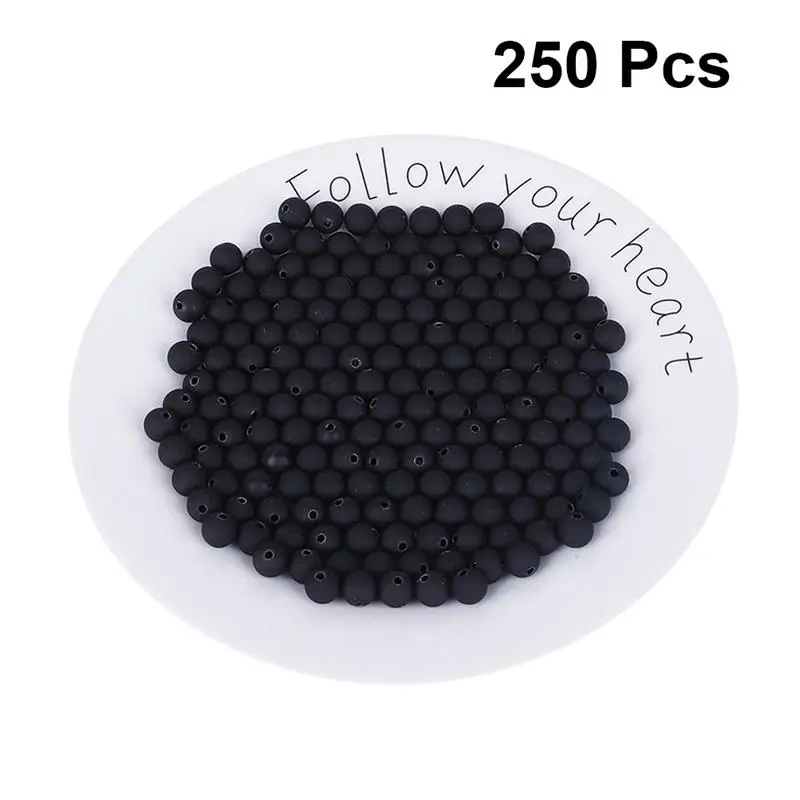 Black 250 шт/5 упаковок, самодельные бусины ручной работы, круглые мини-бусины для украшения своими руками, ювелирные изделия для изготовления ожерелья - Цвет: Black