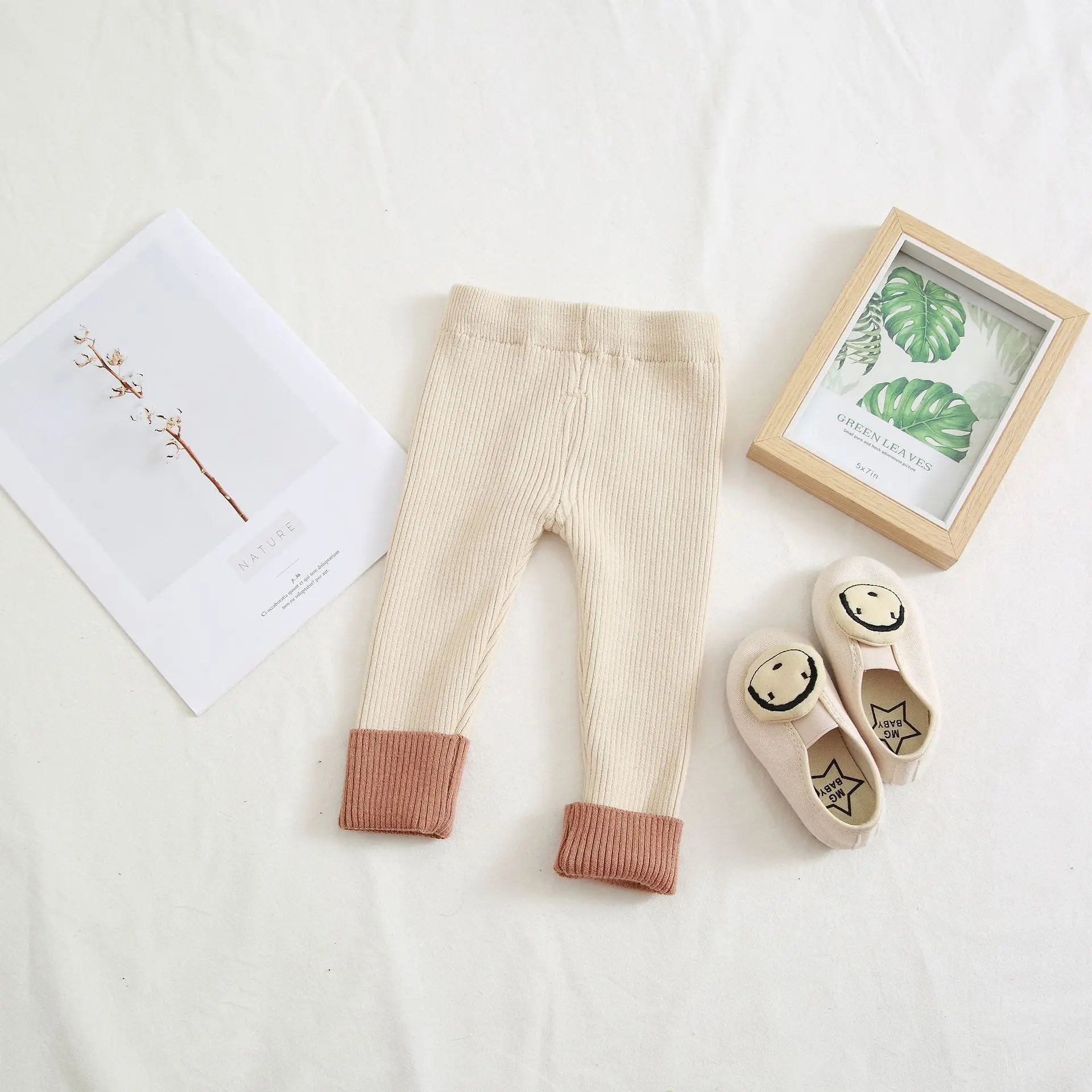 Girls Leggings New Winter Pants for Girls Toddler Casual Thin Thick Velvet Pants Kids Solid Cotton Warm Legging for Girls - Цвет: beige no velvet