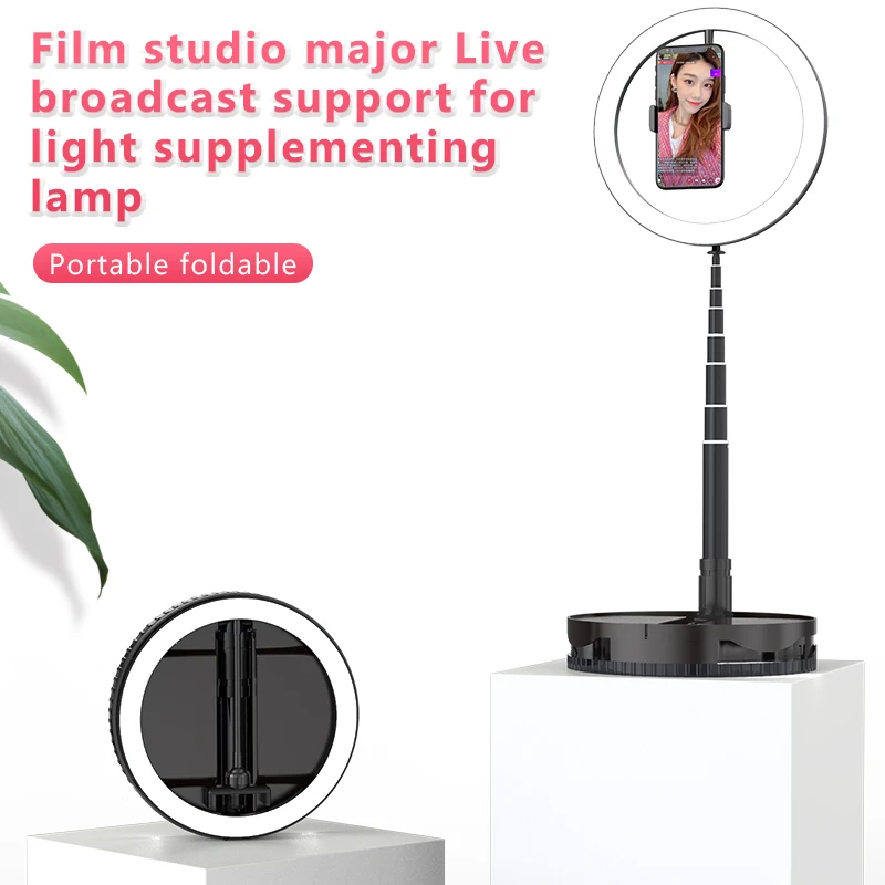 

1.6 M Telescopic Portable LED Selfie Ring Light USB Lamp Photography Light with Phone Holder round circle lighting