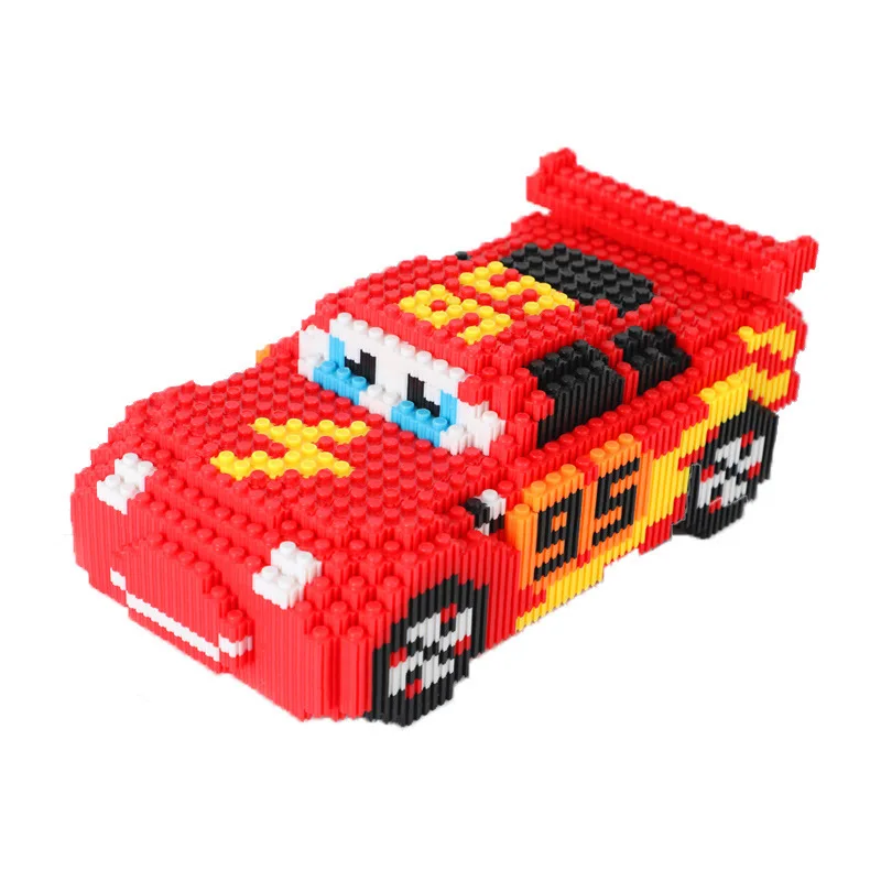 Cartoon Pixar Cars 3 Diamond Building Blocks Lightning Mcqueen Cute Diy Model Connection Mini Bricks Car Blocks Toy