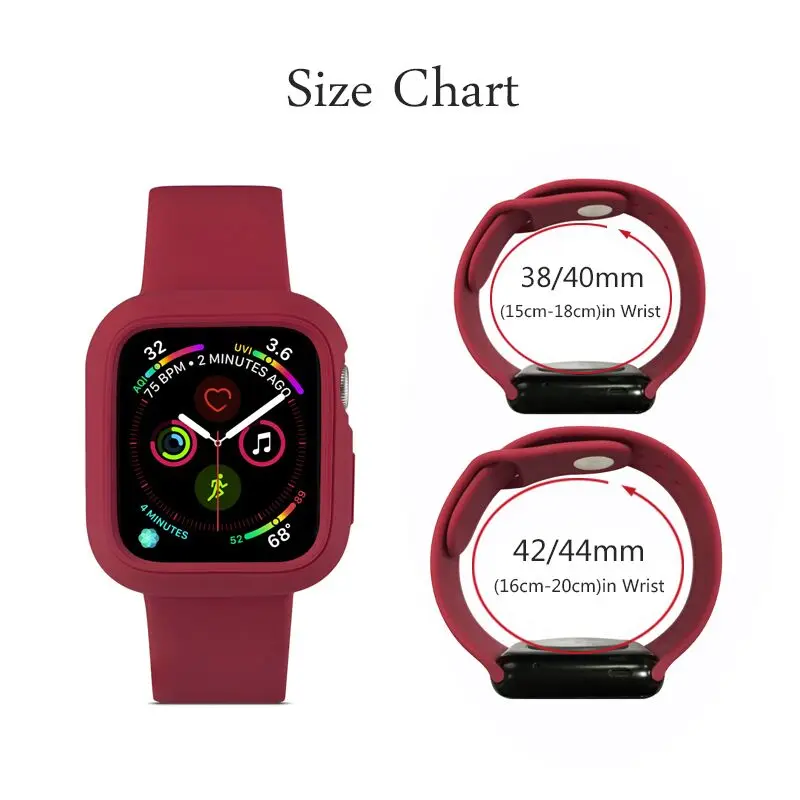 ProBefit Soft Silicone Bumper Watch Case+ WatchBand for Apple Watch 3 2 1 42MM 38MM Rubber Watch Strap for iWatch 5 4 40MM 44MM