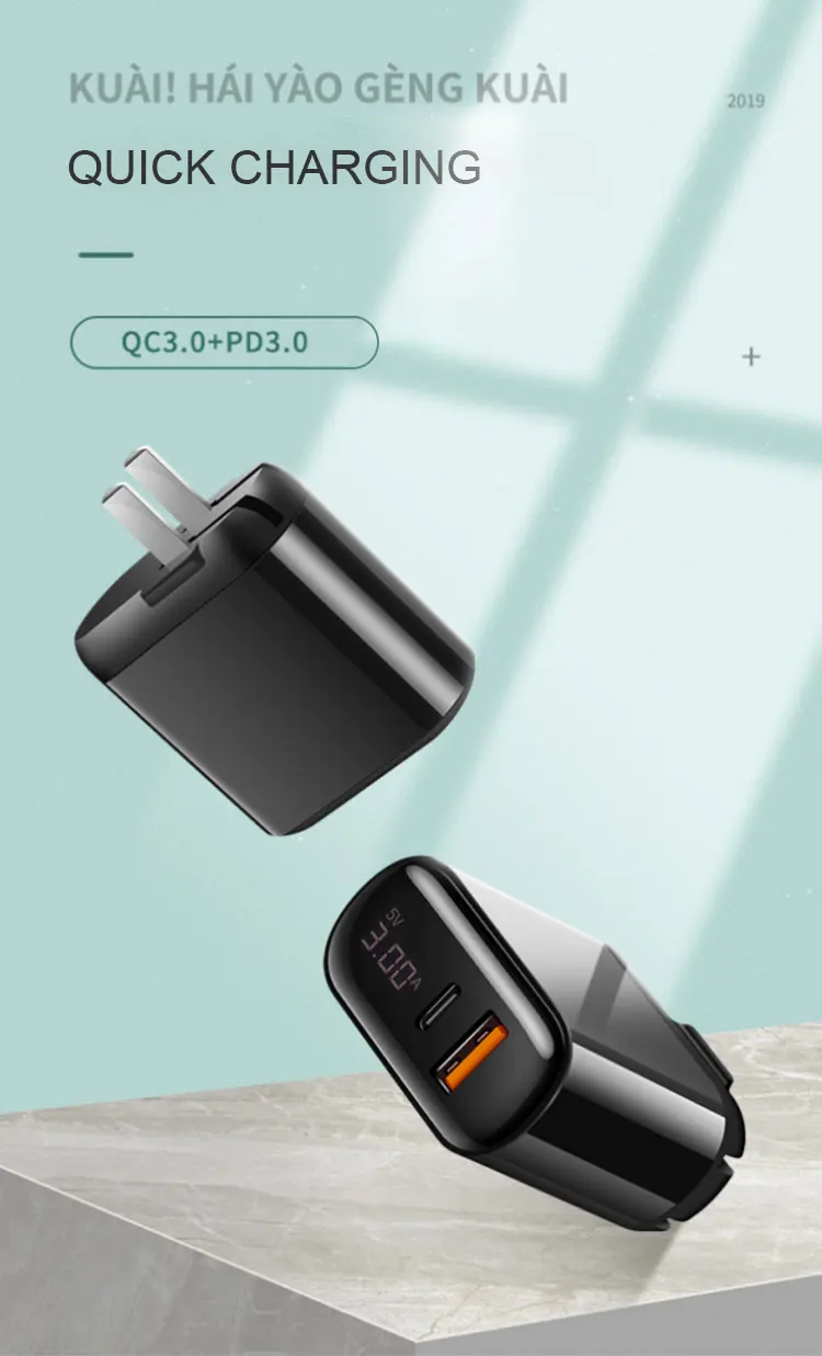 VLAMPO Быстрая зарядка для Apple iphone11 XR XS X 8 зарядная головка 18 Вт type-C для Xiaomi LG PD3.0+ QC3.0 быстрое зарядное устройство