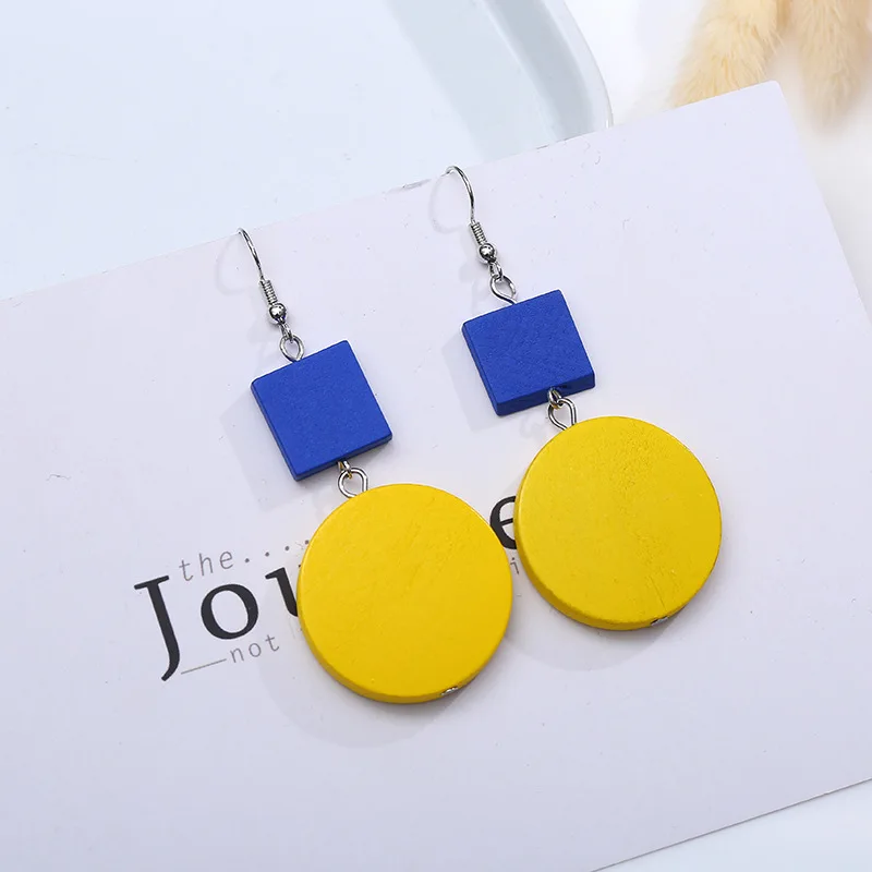 

Korean Personality Temperament Face Thin Earrings Simple Two-tone Fresh Versatile Long Earringsfashion Jewelry
