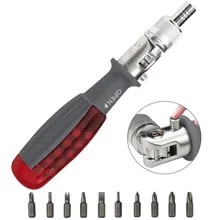 

190mm Ratchet Screwdriver Set With Bits Multi-angle Foldable 180° Ratchet Screwdriver Kit Inside Hex Power Tool Kit
