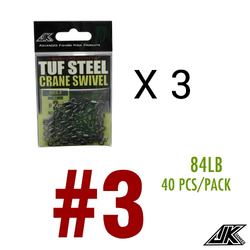 No.3-3packs JK 3 пакет 79-1260LB Рыбалка Heavy тяжелый прокатный кран двойной поворотный Прокат твердое кольцо разъем линия приманки для рыб - Цвет: No.3-3packs