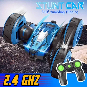 

360 Rotate Remote Control Car RC Stunt Car 2.4G 4WD Double Side with Light Electric Toys for Children RC Cars Toys Gifts for Kid