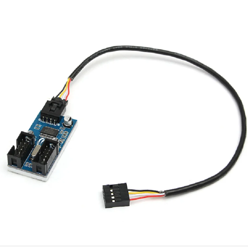 USB 2,0 Мужской от 1 до 2 9Pin USB коннектор Женский кабель карта USB2.0 до 9-pin usb-хаб USB 2,0 9-контактный разъем порт Multilier