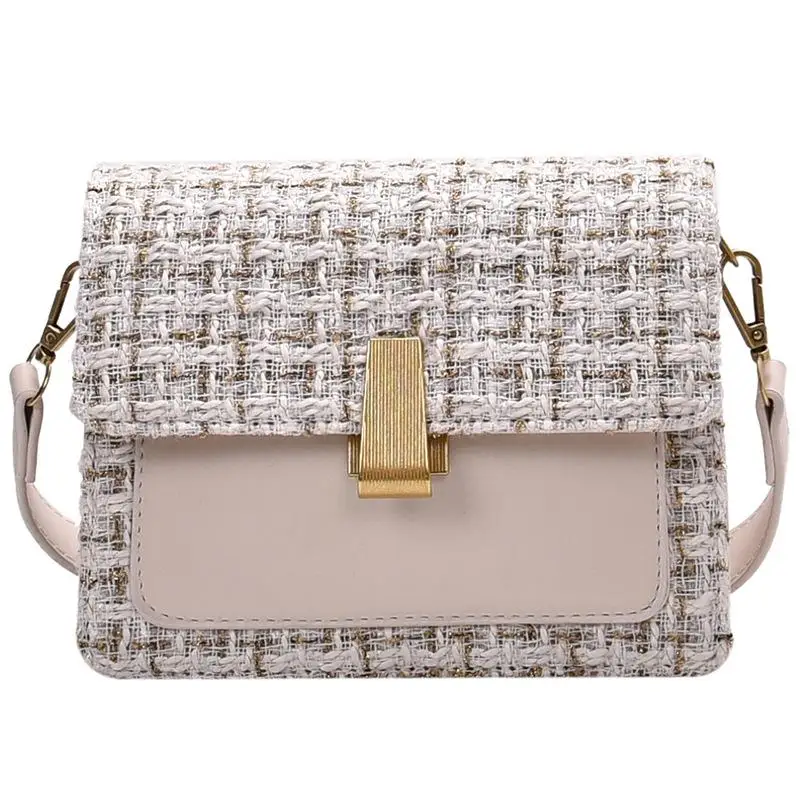 Beige Locimole, винтажные шерстяные женские сумки, модная маленькая квадратная сумка на плечо, сумка через плечо в Корейском стиле, bolsa feminina BIZ038 PM49 - Цвет: Beige