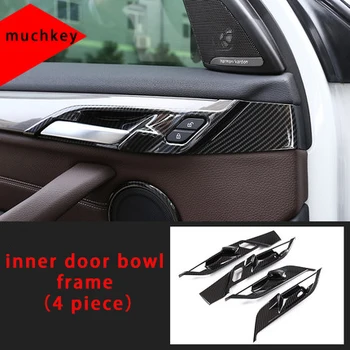 

For BMW X1 F48 2016-2019 carbon fiber inner door bowl frame molding trim 4pcs